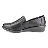 Womens Cushion Walk Black Slip On Shoe - Watney Shoes 