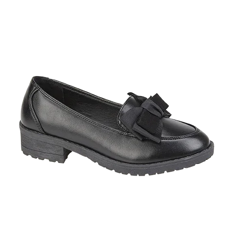 Girls healed Shoe with Bow in Black - Main Image