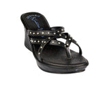 Womens Diamante Sandal front High Wedge - Watney Shoes 