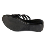 Womens Black Toe Loop Sandal - Watney Shoes 