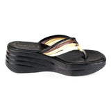 Womens Black & Brown Toe Post Sandal