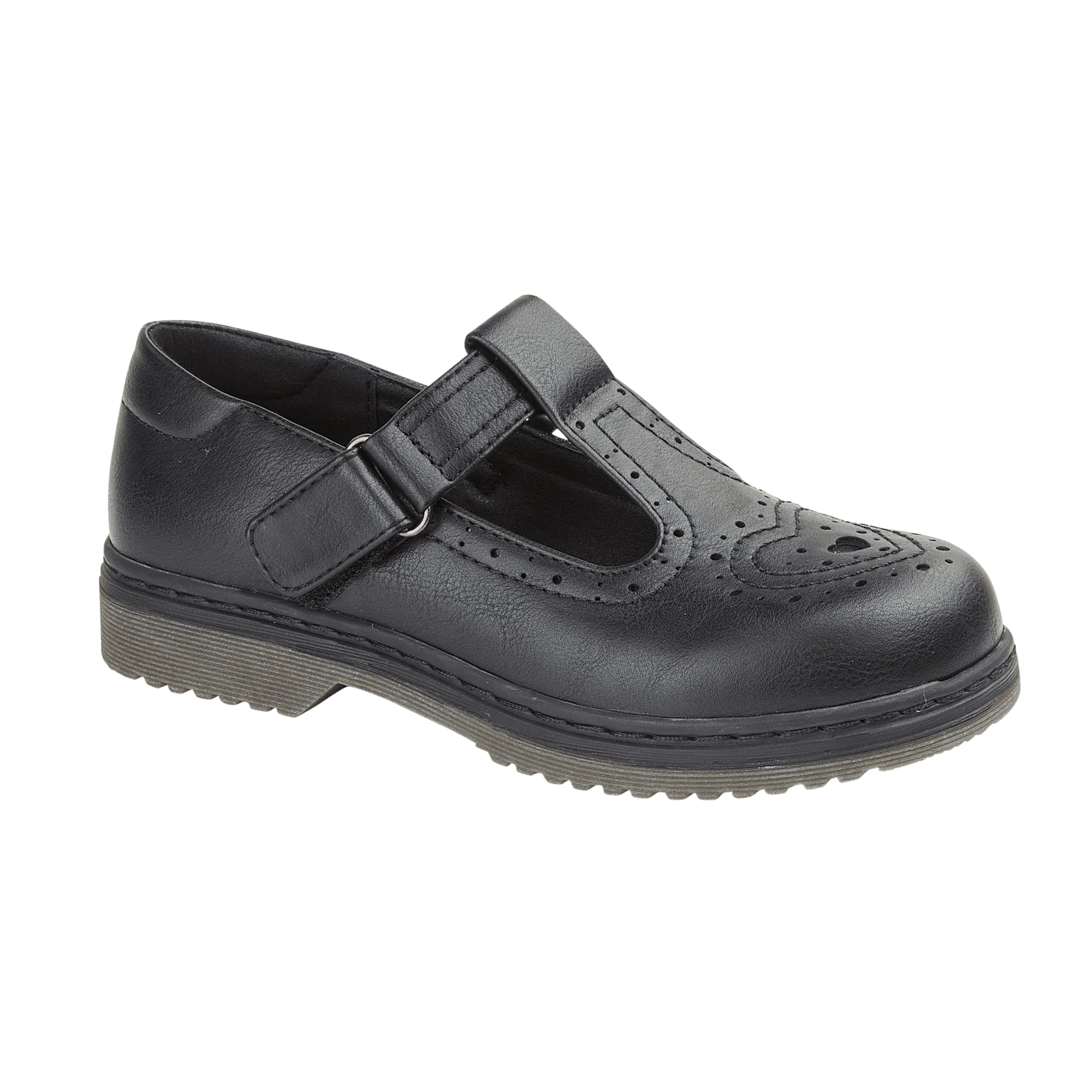 Girls School Shoes in Black T Bar