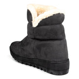 Womens Grey Faux Zip Up Boot - Watney Shoes 
