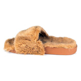 Womens Beige Faux Fur Slipper - Watney Shoes 