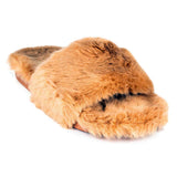 Womens Beige Faux Fur Slipper - Watney Shoes 