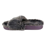 Womens Grey Faux Fur Slipper - Watney Shoes 