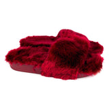 Womens Red Faux Fur Slipper - Watney Shoes 