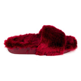 Womens Red Faux Fur Slipper - Watney Shoes 