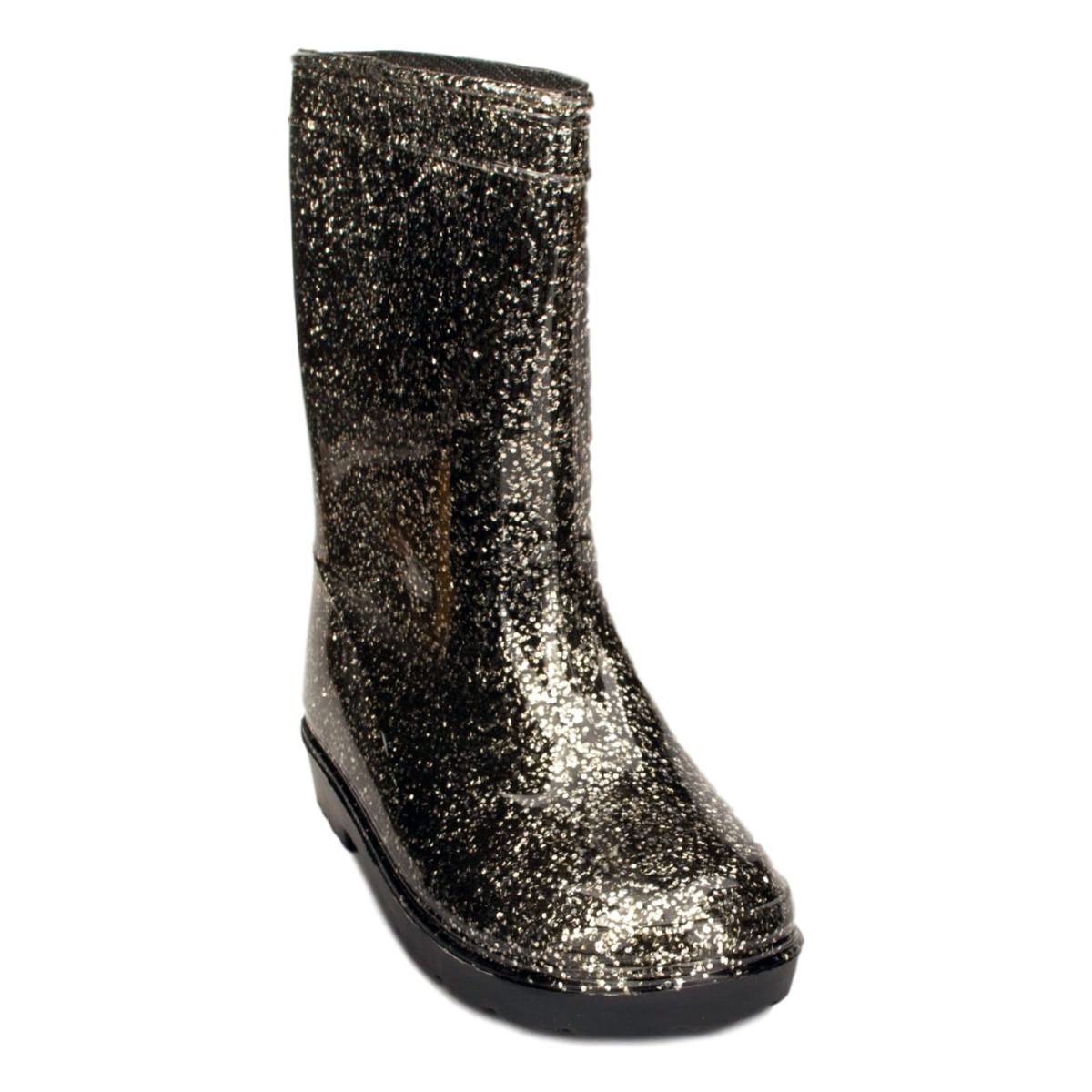 Girls Glitter Wellington Boot - Watney Shoes 
