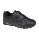 Boys Black Trainer with Touch Fasten Bubble Heel