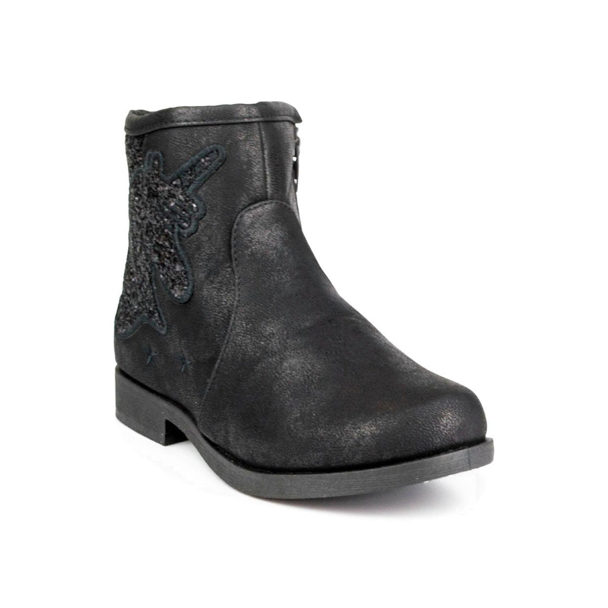 Girls Black Zip Up Ankle Boot - Watney Shoes 