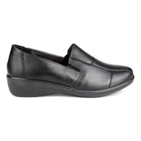 Womens Cushion Walk Black Slip On Shoe - Watney Shoes 