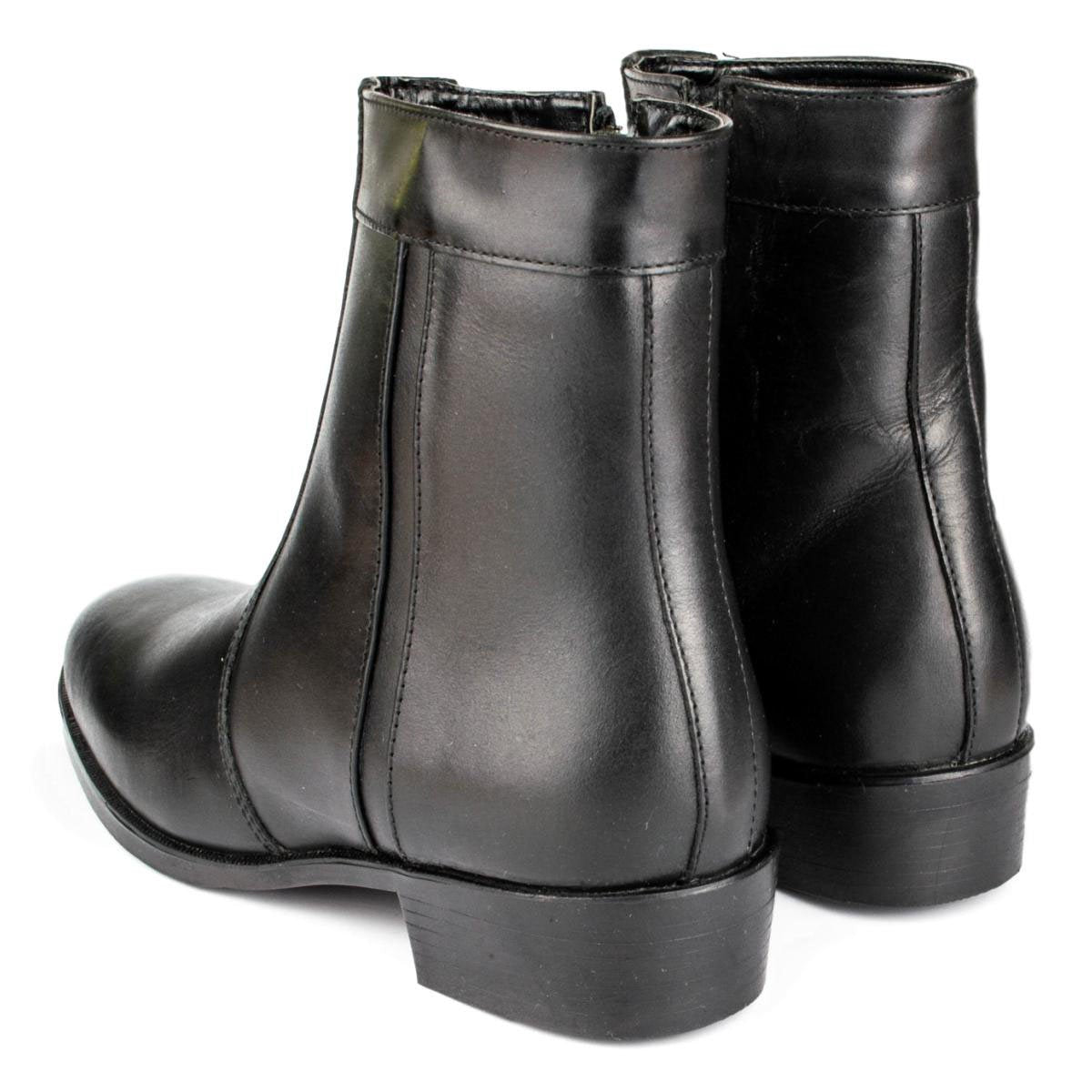 Mens Zip Up Boot in Black - Watney Shoes 