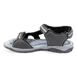 Men Sports Sandal Three Hook Fasteners Black - Watney Shoes 