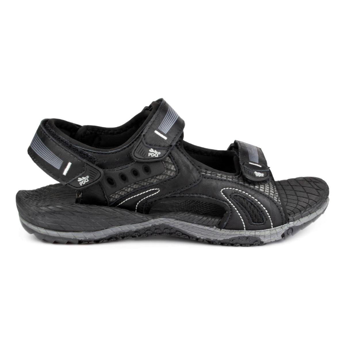 Mens Black Touch Fasten Sandal - Watney Shoes 