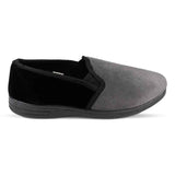 Mens Full Slipper in Black and Grey