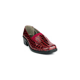Womens Heeled Burgundy Court Shoe - Watney Shoes 