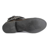 Girls Black Zip Up Buckles Boot - Watney Shoes 