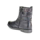Girls Black Zip Up Buckles Boot - Watney Shoes 