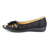 Womens Cut Out Open Toe Shoe in Black - Watney Shoes 