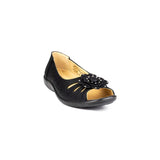 Womens Cut Out Open Toe Shoe in Black - Watney Shoes 