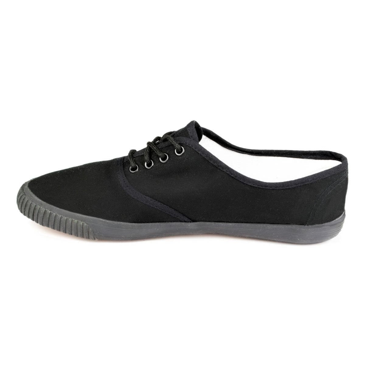 Plimsoll Black Lace up - Watney Shoes 