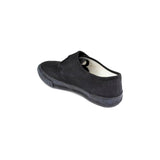 Kids Black Fasten Strap Plimsoll - Watney Shoes 