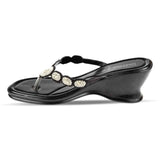 Womens Black Diamante Toe Post Sandal 2279-26 - Watney Shoes 