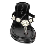 Womens Black Diamante Toe Post Sandal 2279-26 - Watney Shoes 