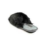 Womens Grey fluffy Slipper - Watney Shoes 