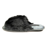 Womens Grey fluffy Slipper - Watney Shoes 