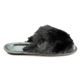 Womens Grey fluffy Slipper - Watney Shoes 
