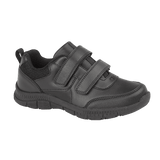 Boys Touch Fasten School Shoe in Black