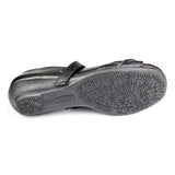 Girls Black School Shoe Fasten Strap - Watney Shoes 