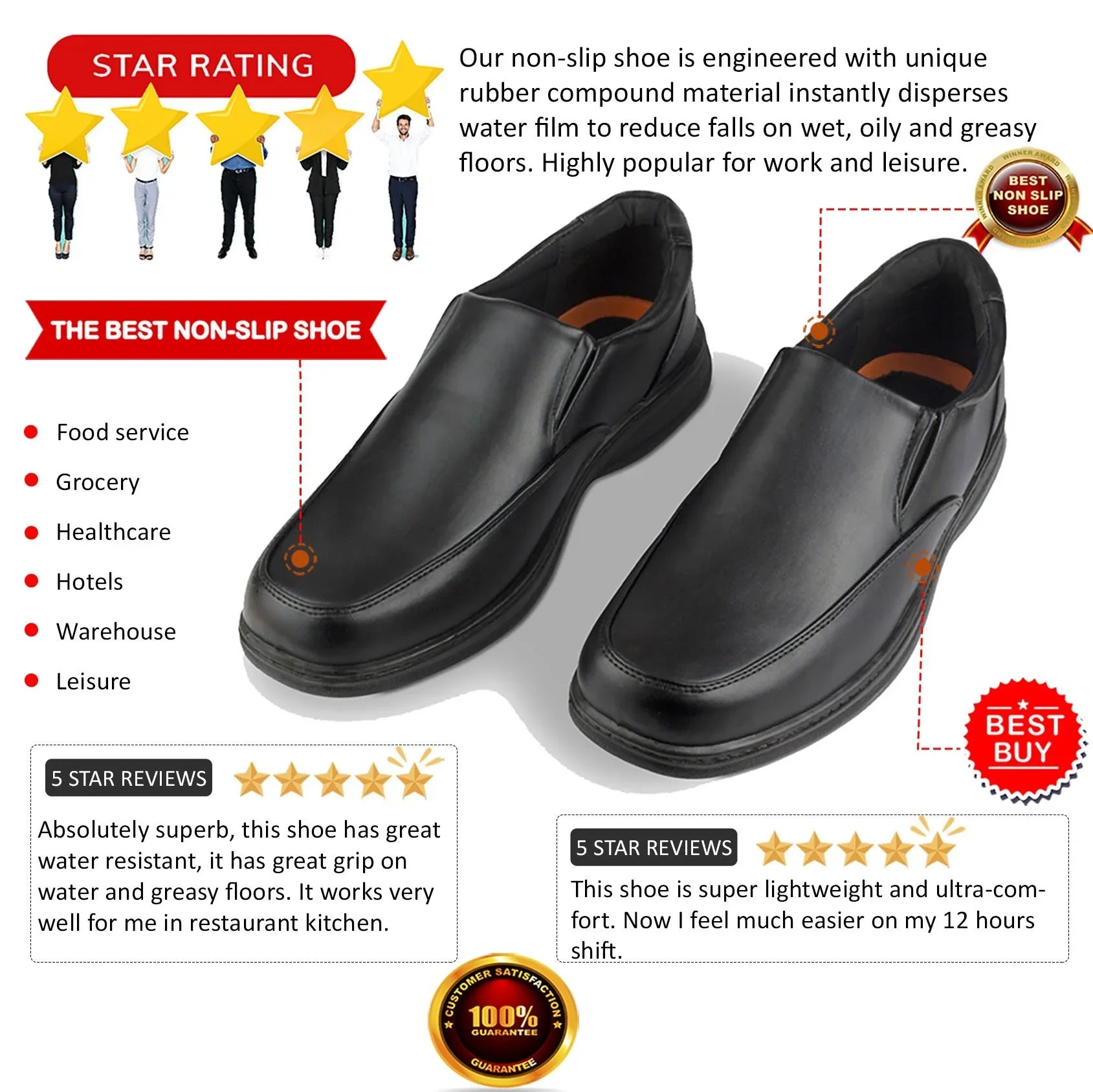 Chef Non Slip Work Shoes for Restaurants Chef Non Slip Work Shoes for Restaurants