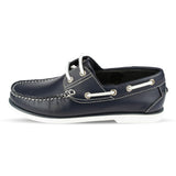 Mens Casual Lace Up Boat Shoe In Navy - Watney Shoes 