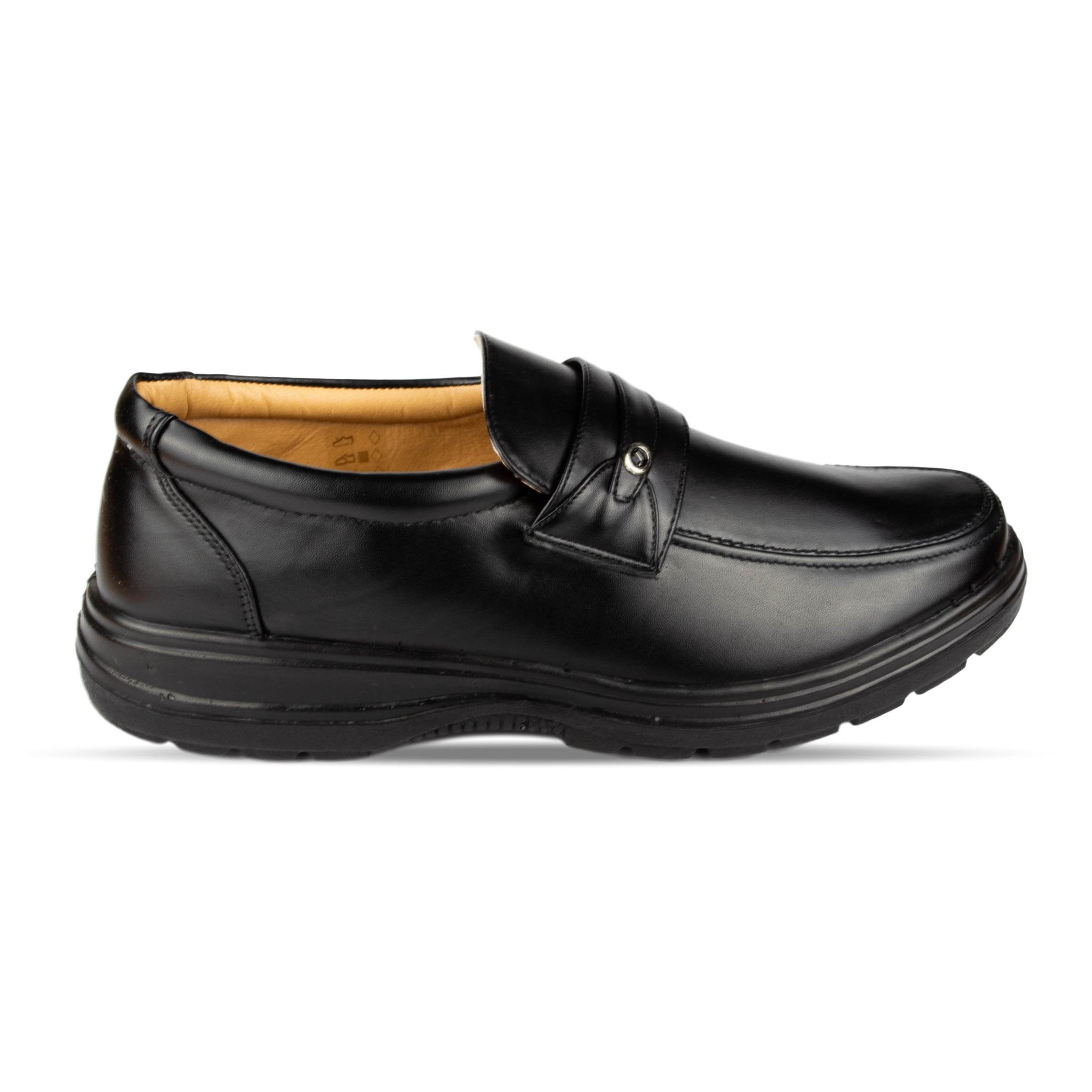 Mens Black Comfort Smart Shoes - Watney Shoes 