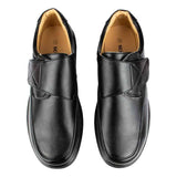Mens Black Touch Fasten Comfort  Shoe - Watney Shoes 