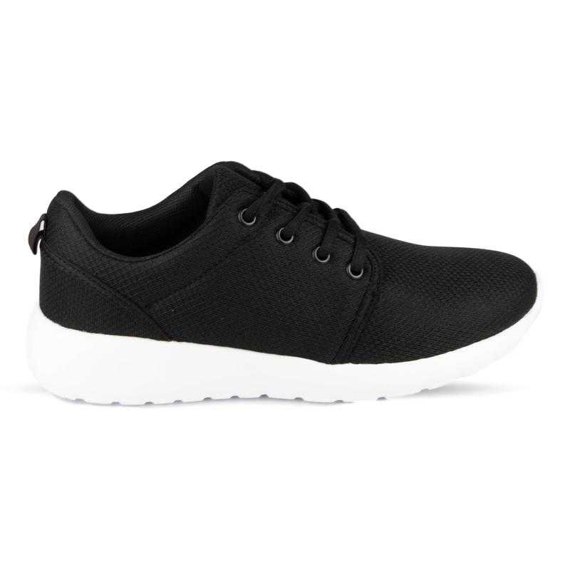 Mens Lace Up Black Memory Foam Trainer - Watney Shoes 