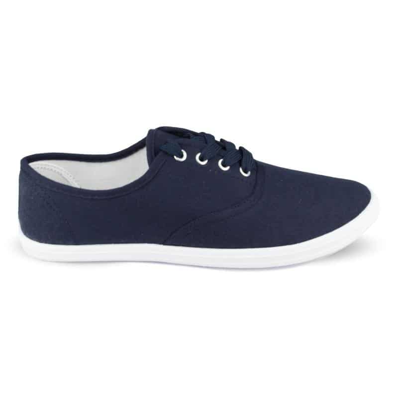 Womens Plimsoll Navy Lace up - Watney Shoes 