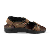 Mens Brown Touch Fasten Sandal - Watney Shoes 