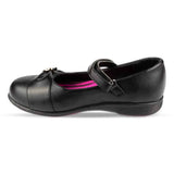 Girls Black Strap Fasten School Shoe - Watney Shoes 