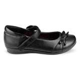 Girls Black Touch Fasten School Shoe