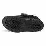 Boys Black School Shoe Strap Fasten - Watney Shoes 